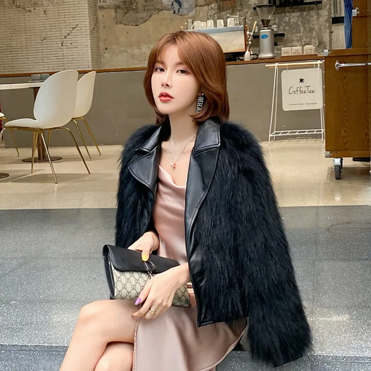 genuine leather jacket women's genuine raccoon fur coats (8)