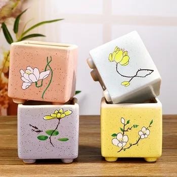 Creative Hand-painted Stoneware Square Succulent Plant Pot Breathable Simple Ceramic Flower Pot Container Square Flower Pot
Creative Hand-painted Stoneware Square Succulent Plant Pot Breathable Simple Ceramic Flower Pot Container Square Flower Pot