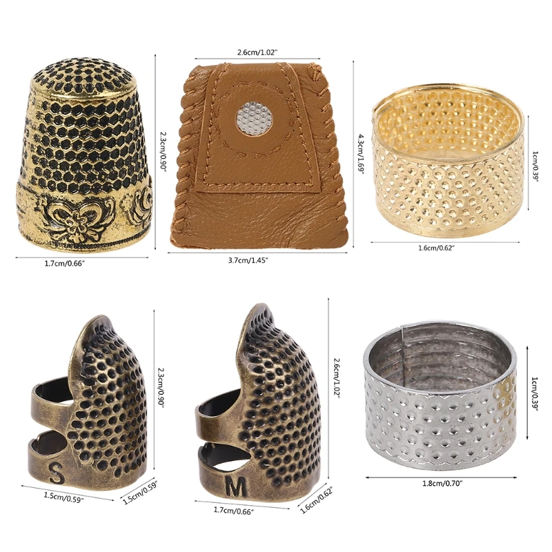 8pcs/set Leather Finger Thimbles Metal Shield Protector Pin Needles Ring Sewing E8BD
8pcs/set Leather Finger Thimbles Metal Shield Protector Pin Needles Ring Sewing E8BD