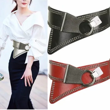 Fashion Oblique Rivet Seal Black Ladies Wide Waist Punk Style Wild Wide Single Circle with Dress Decoration Soft Face Waist Seal
Fashion Oblique Rivet Seal Black Ladies Wide Waist Punk Style Wild Wide Single Circle with Dress Decoration Soft Face Waist Seal
