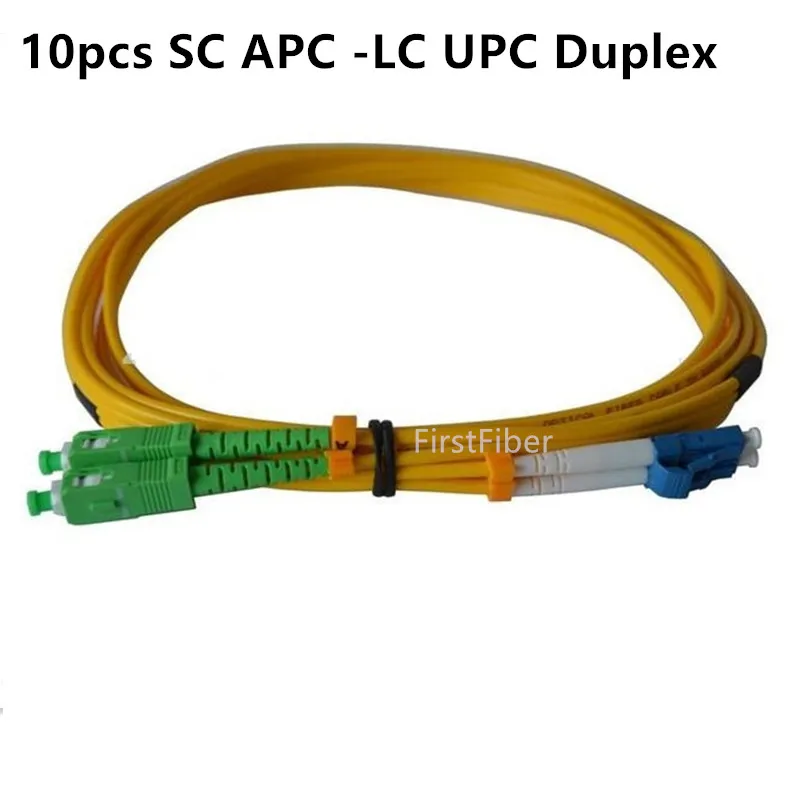 10pcs SC APC to LC UPC 2 cores Duplex Singlemode Duplex 9/125 PVC 2mm Fiber Optic Patch Cord Jumper Cable 1m 2m 3m 5m 10m
10pcs SC APC to LC UPC 2 cores Duplex Singlemode Duplex 9/125 PVC 2mm Fiber Optic Patch Cord Jumper Cable 1m 2m 3m 5m 10m