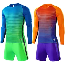 Футбольные майки для мужчин и детей, форма с длинными рукавами, Настраиваемые футбольные тренировочные костюмы, форма вратаря, спортивная о...(China)