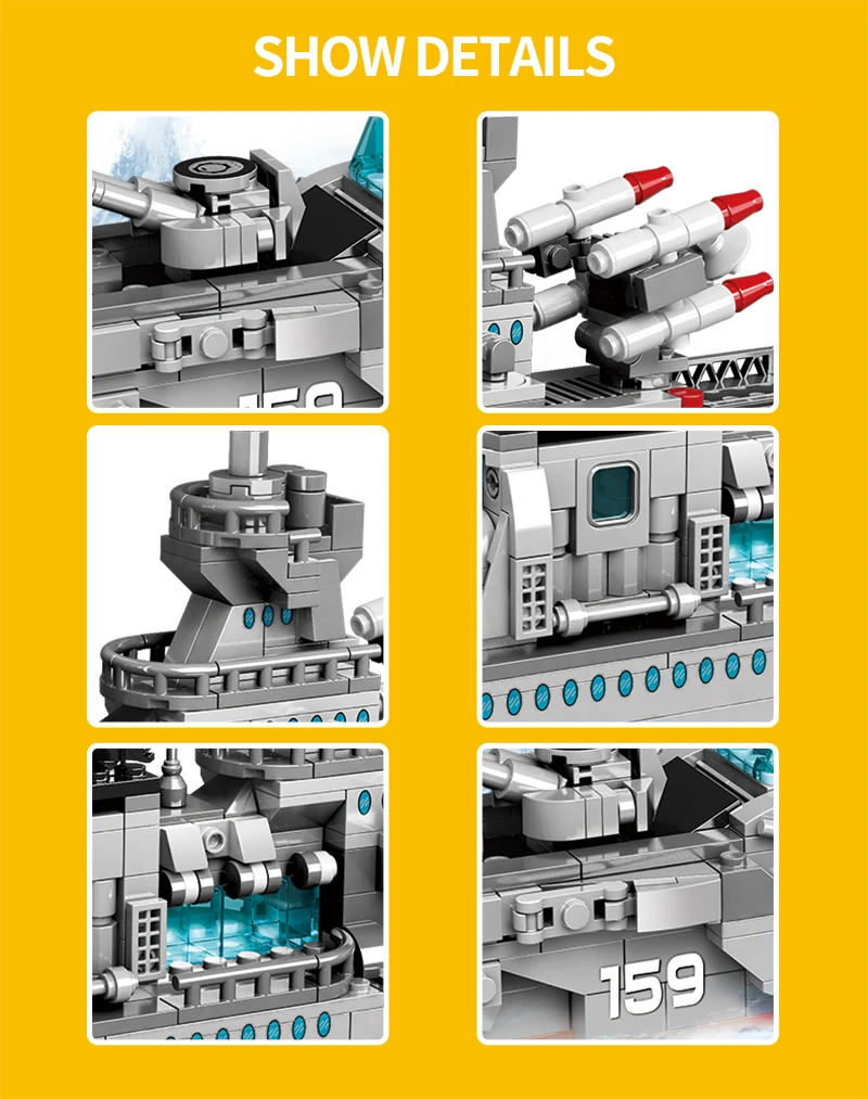 778PCS Building Blocks Military Army with Big Boat WW2 Military Army LegoINGlys Blocks Bricks toy Birthday Gift Children 2020 (3)