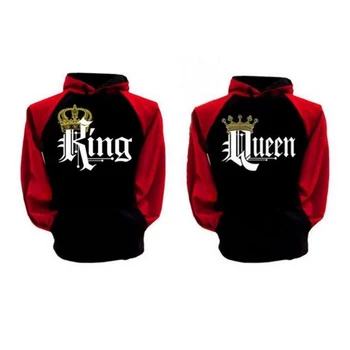 English Letter Queen/King Lover Men and Women Coat New Couple's Pullovers Letter Hooded Red And Black Fashion Casual
English Letter Queen/King Lover Men and Women Coat New Couple's Pullovers Letter Hooded Red And Black Fashion Casual