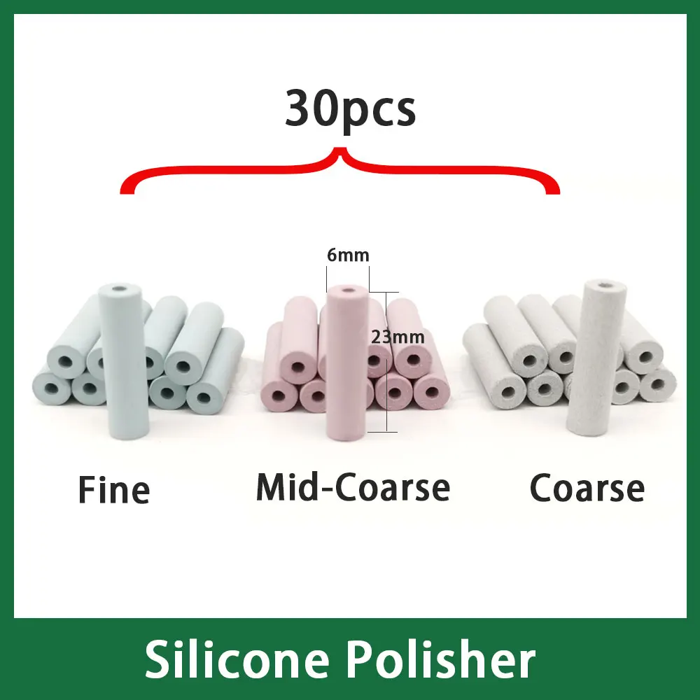 30pcs Silicone Cylinder Polisher 6X23mm for Dental Lab Porcelain and Resin Materials
30pcs Silicone Cylinder Polisher 6X23mm for Dental Lab Porcelain and Resin Materials