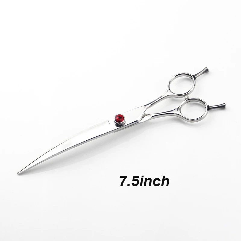 

7.5 Inch Professional 440C Japanese Steel Hair Cutting Shears Hairdressing Hand Pet Grooming Curved Scissors For Senior Barber