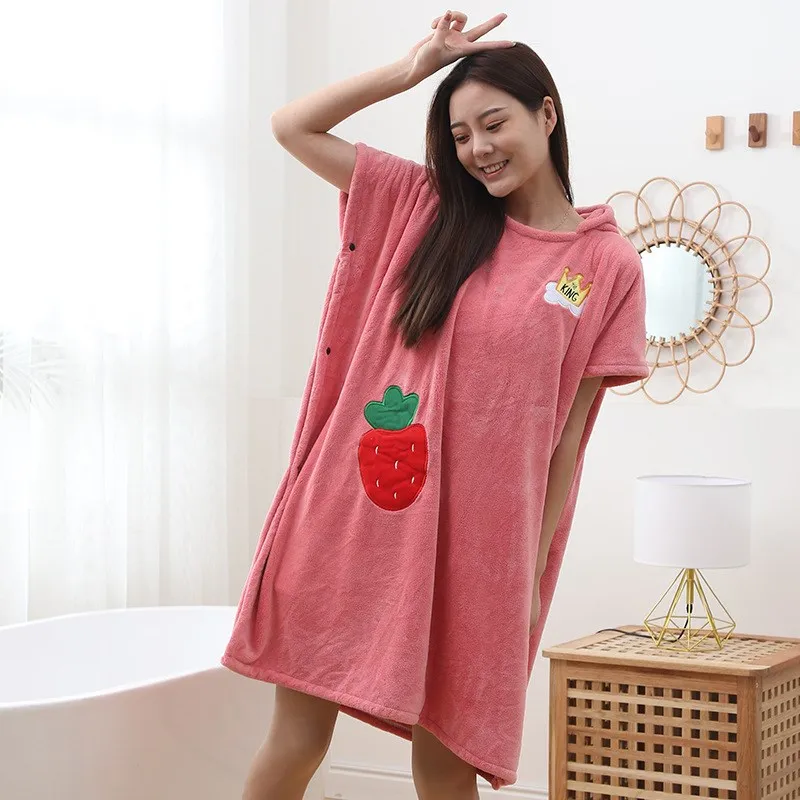 

New Wearable Microfiber Bathrobe Woman Shower Female Soft Bath Towel for Adults for Home Textiles Bath and Sauna Towels Bathroom