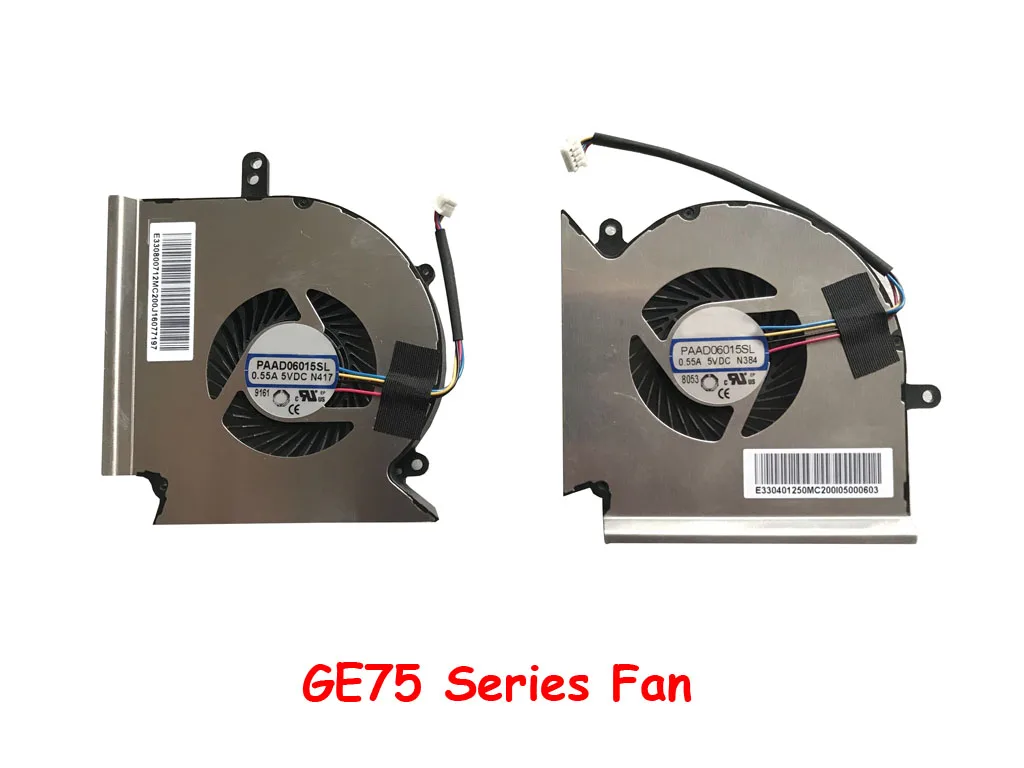 CPU GPU FAN For MSI GE75 MS-17E1 GP75 GE63 GP63 GV63 GE73 GL73 PAAD06015SL N414 N417 E330800582MC200 N384 N385 E330401250MC200
CPU GPU FAN For MSI GE75 MS-17E1 GP75 GE63 GP63 GV63 GE73 GL73 PAAD06015SL N414 N417 E330800582MC200 N384 N385 E330401250MC200