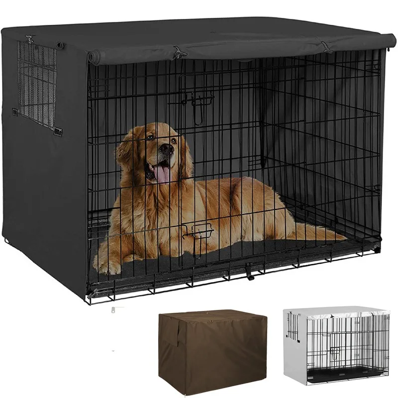 

210D Oxford Pet Dog Cage Cover Dustproof Waterproof Kennel Sets Outdoor Foldable Large Medium Small Dogs Cage Accessory Products