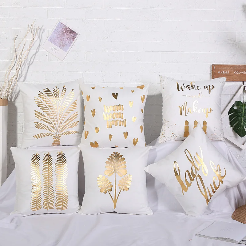 Holland Velvet Fashion Gilding Design Pillow Cover Concise Cushion Cover Decorative Pillows Case 45x45cm For Home 
Holland Velvet Fashion Gilding Design Pillow Cover Concise Cushion Cover Decorative Pillows Case 45x45cm For Home