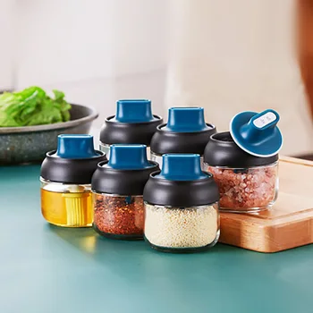 Household 280ml Kitchen Glass Seasoning Bottle Salt Storage Box sugar container sugar jar Transparent with Spoon Kitchen Supplie 
Household 280ml Kitchen Glass Seasoning Bottle Salt Storage Box sugar container sugar jar Transparent with Spoon Kitchen Supplie