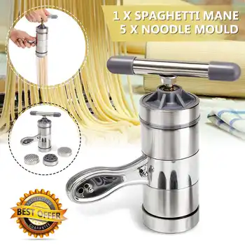 Stainless Steel Manual Pasta Machine Noodle Maker Pasta Spaghetti Press Machine Household Pressing Machine With 5 Pressing Mould
Stainless Steel Manual Pasta Machine Noodle Maker Pasta Spaghetti Press Machine Household Pressing Machine With 5 Pressing Mould