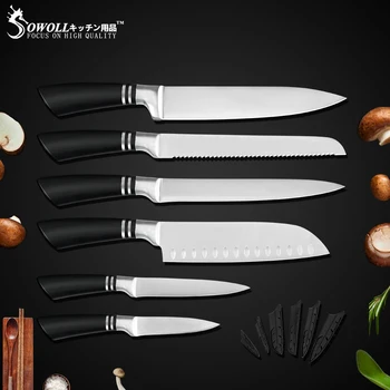 Sowoll 6pcs Japanese Kitchen Knife Set Multi-Purpose Santoku Chef Slicing Chopping Kitchen Knives Non-Slip Handle Cutlery
Sowoll 6pcs Japanese Kitchen Knife Set Multi-Purpose Santoku Chef Slicing Chopping Kitchen Knives Non-Slip Handle Cutlery