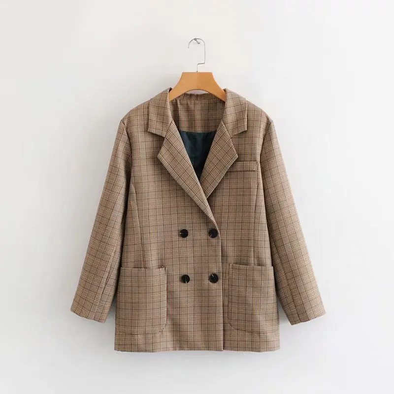 Korean temperament women's jacket 2019 casual loose large pocket check autumn ladies blazer Stylish office suit high quality
Korean temperament women's jacket 2019 casual loose large pocket check autumn ladies blazer Stylish office suit high quality