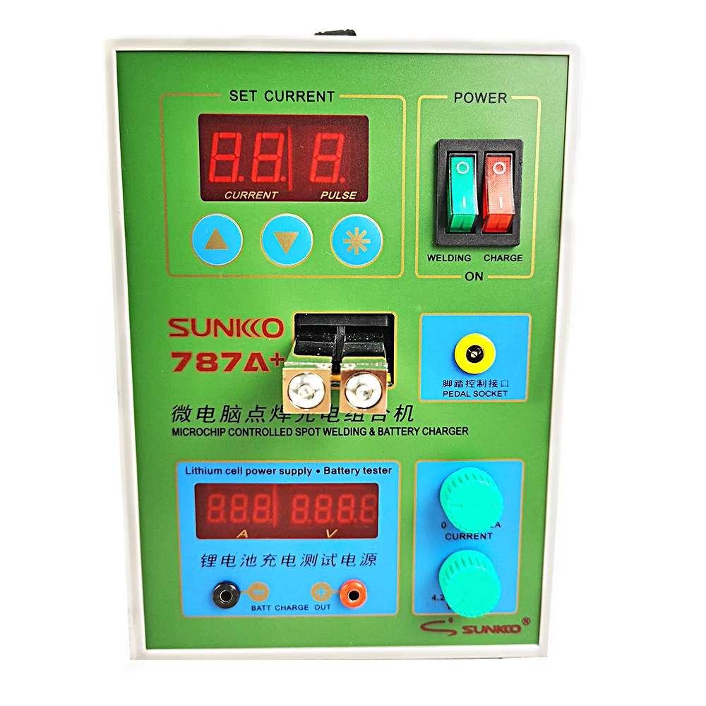 LED Pulse Battery Spot Welder SUNKKO 787A+ Spot Welding Machine MCU Welder Machine 18650 Lithium Battery Test And Charging
LED Pulse Battery Spot Welder SUNKKO 787A+ Spot Welding Machine MCU Welder Machine 18650 Lithium Battery Test And Charging