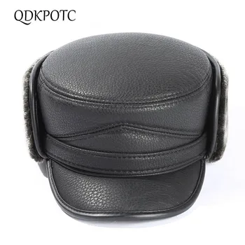 QDKPOTC Winter Middle-aged Elderly Hat Men Imitation Leather Military Hats Plus Cashmere Thicken Bomber Hat Cold Protection Cap 
QDKPOTC Winter Middle-aged Elderly Hat Men Imitation Leather Military Hats Plus Cashmere Thicken Bomber Hat Cold Protection Cap