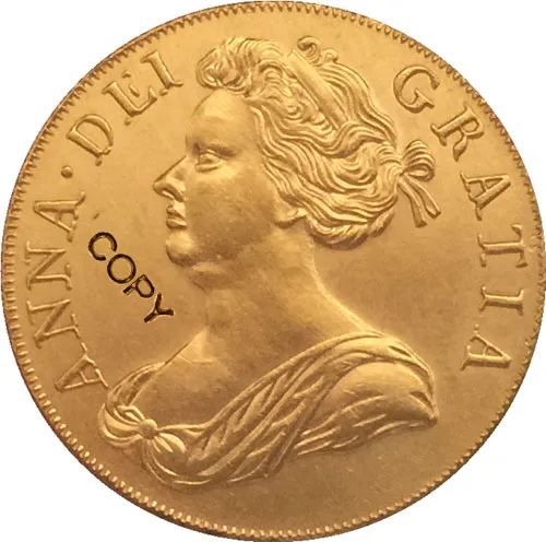 24 каратное позолоченное 1710 Соединенное Королевство 1 копия монет Анны|gold brooch|gold