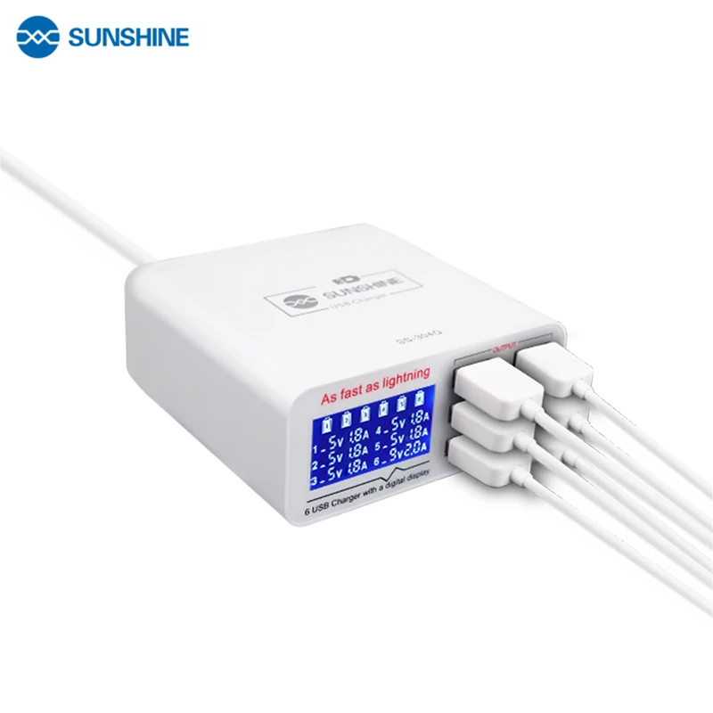 SS-304Q LCD Digital Display Quick USB Charger Multiple 3.0 USB Fast Charging Support for iPhone Xiaomi Huawei Samsung Tablet
SS-304Q LCD Digital Display Quick USB Charger Multiple 3.0 USB Fast Charging Support for iPhone Xiaomi Huawei Samsung Tablet
