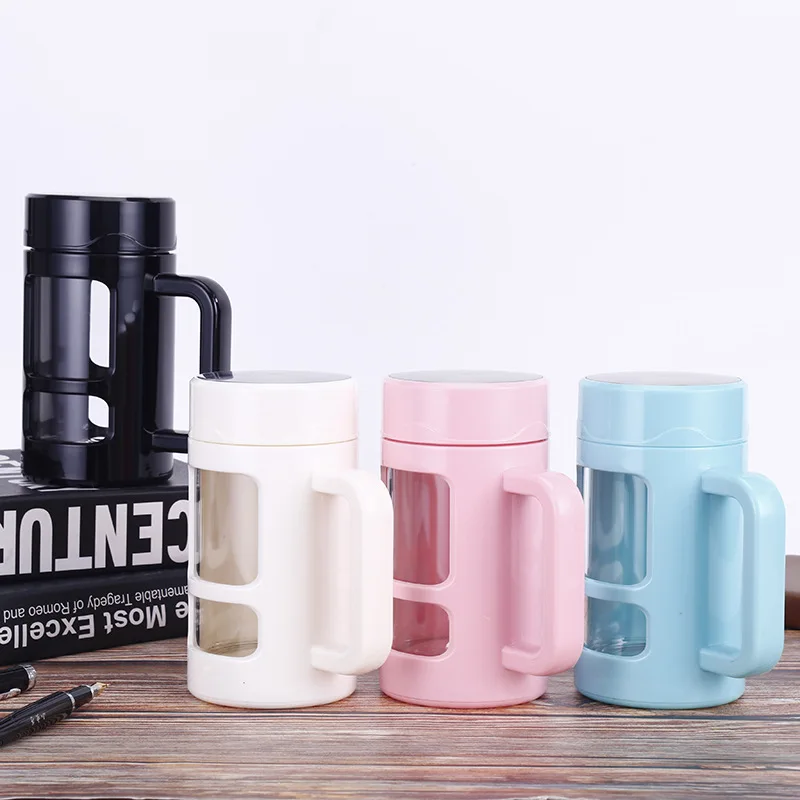 Business Large-capacity Office Plastic Glass Cup Creative With Handle Glass Cup Tea Cup With Lid Drinking Cup 
Business Large-capacity Office Plastic Glass Cup Creative With Handle Glass Cup Tea Cup With Lid Drinking Cup