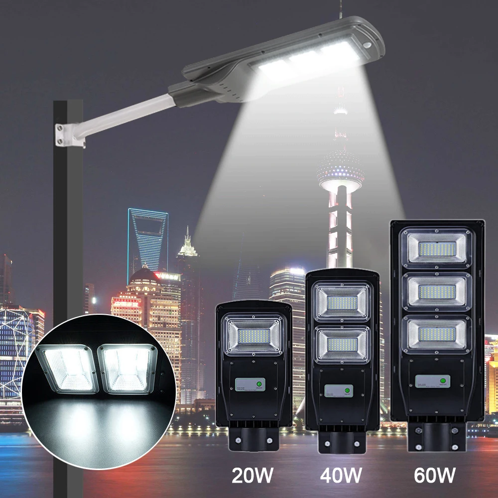 

IP65 Waterproof Outdoor Solar Street Light LED Wall Lamp Radar Motion for Garden Yard Street Flood Lamp Solar Lights 20W 40 60W