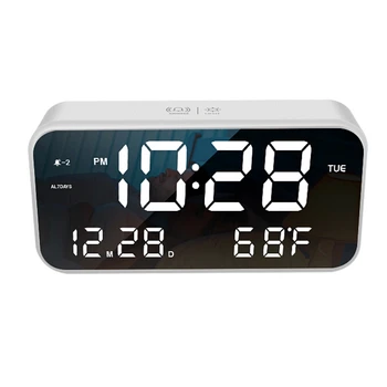 LED Digital Alarm Clock Backlight Snooze Mute Calendar Desktop Intelligent Voice Control Temperature Function Deskclock
LED Digital Alarm Clock Backlight Snooze Mute Calendar Desktop Intelligent Voice Control Temperature Function Deskclock