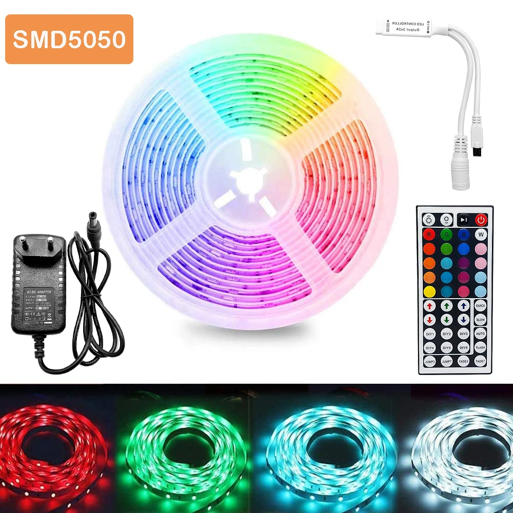 Светодиодная лента RGB 5 м 30 светодиодов не является водонепроницаемой 5050 12 в пост.