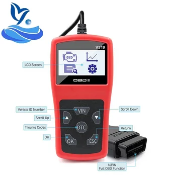 V319 Code Reader OBDII/EOBD Read/Clean Fault Code OBD OBD2 V319 ELM327 Car Auto Diagnostic Tool obd2 Scanner VS ELM 327
V319 Code Reader OBDII/EOBD Read/Clean Fault Code OBD OBD2 V319 ELM327 Car Auto Diagnostic Tool obd2 Scanner VS ELM 327