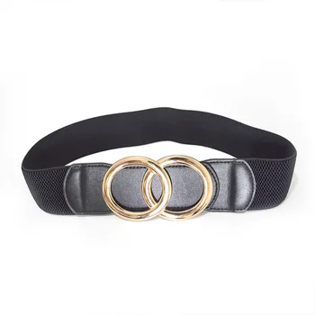 Women's Girdle Elastic Stretch Wide Waist Belts Double Rings Buckle Cummerbunds Ladies 
Women's Girdle Elastic Stretch Wide Waist Belts Double Rings Buckle Cummerbunds Ladies