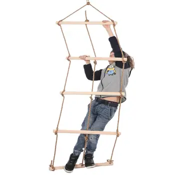 Climb Wooden Rope Ladder Sturdy Rope Climbing Ladder Garden Toy Outdoor Sports Facilities For Children Kid Training Playing Game
Climb Wooden Rope Ladder Sturdy Rope Climbing Ladder Garden Toy Outdoor Sports Facilities For Children Kid Training Playing Game