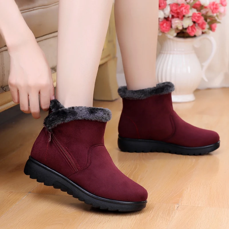 Snow Boots 2019 Faux Suede Warm platform Winter Boots Non-slip light Ankle Boots female Snow Shoes #Black
Snow Boots 2019 Faux Suede Warm platform Winter Boots Non-slip light Ankle Boots female Snow Shoes #Black
