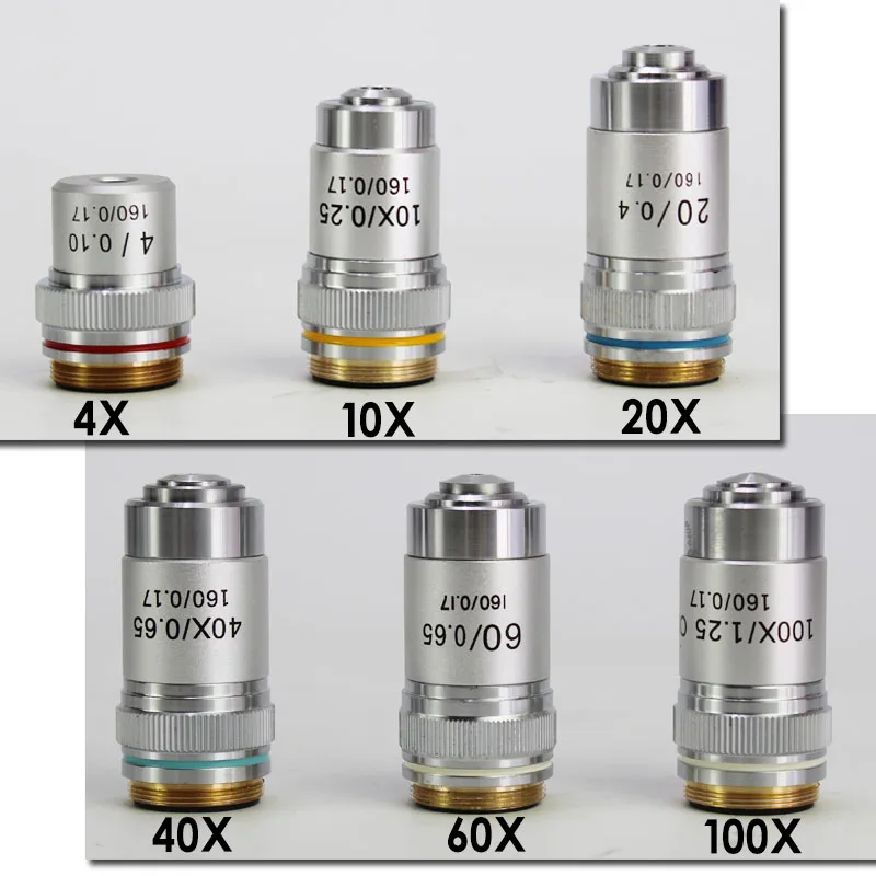 4X 10X 20X 40X 60X 100X 195 Microscope Objective Lens Achromatic Objective Laboratory Biological Microscope parts
4X 10X 20X 40X 60X 100X 195 Microscope Objective Lens Achromatic Objective Laboratory Biological Microscope parts