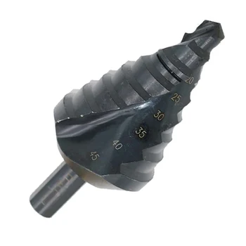 10-45mm HSS Spiral Grooved Step Drill Bit Nitriding Black Groove Core Hole Cutter Bit Reaming Drill for Metal Wood Hole Punching
10-45mm HSS Spiral Grooved Step Drill Bit Nitriding Black Groove Core Hole Cutter Bit Reaming Drill for Metal Wood Hole Punching
