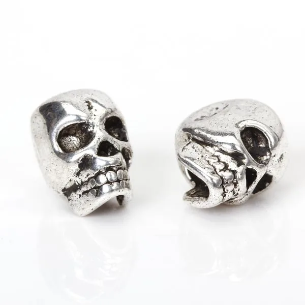20pcs Tibetan silver color Skull Charm Spacer Beads For Bracelet Jewelry Making