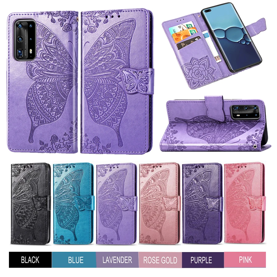 Кожаный чехол-книжка с 3D принтом бабочки для P20 P30 P40 Pro Lite Psmart 2019/2020/2021 Honor 10i 20 20i Lit |