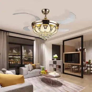 36 Inch Crystal LED Ceiling Fan Light Remote Control Ceiling Lamp Electric Fan Indoor Lighting Decor Dimmable Luminaria 110V
36 Inch Crystal LED Ceiling Fan Light Remote Control Ceiling Lamp Electric Fan Indoor Lighting Decor Dimmable Luminaria 110V