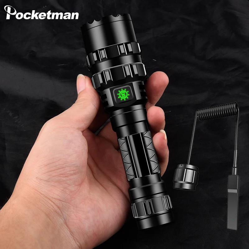 The most powerful L2 LED flashlight 5 lighting mode tactical waterproof torch use 18650 battery USB Rechargeable for hunting
The most powerful L2 LED flashlight 5 lighting mode tactical waterproof torch use 18650 battery USB Rechargeable for hunting