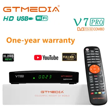 GTMEDIA V7 PRO Satellite Receiver DVB-S/S2/S2X+T/T2 Support CA card slot and multi-room YouTube with Europe USB Wifi 1080P
GTMEDIA V7 PRO Satellite Receiver DVB-S/S2/S2X+T/T2 Support CA card slot and multi-room YouTube with Europe USB Wifi 1080P