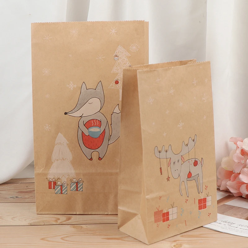 12/10pcs Christmas Kraft Paper Bag Fox Moose Snowflake Gift Paper Bag Paper Stickers Xmas Candy Food Cookies Packing Paper Bags
12/10pcs Christmas Kraft Paper Bag Fox Moose Snowflake Gift Paper Bag Paper Stickers Xmas Candy Food Cookies Packing Paper Bags