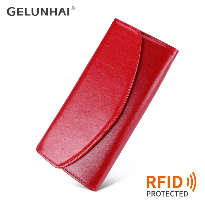 Multi-functional long style women's wallet Cow leather wallet RFID 6 Card slots Anti-theft Brush Purse retro mobile phone bag
Multi-functional long style women's wallet Cow leather wallet RFID 6 Card slots Anti-theft Brush Purse retro mobile phone bag