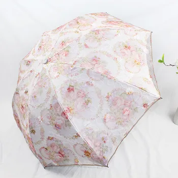 Embroidery Lace Umbrella For Women Small 3-Fold UV Umbrella For Female Exquisite Parasol Princess Umbrella 
Embroidery Lace Umbrella For Women Small 3-Fold UV Umbrella For Female Exquisite Parasol Princess Umbrella