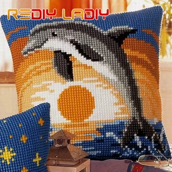 LADIY Cross Stitch Patterns DOLPHIN Pillow Cover DMC Counted Cross-Stitch Kits Cushions for Sofas Home Decorative Pillow Case
LADIY Cross Stitch Patterns DOLPHIN Pillow Cover DMC Counted Cross-Stitch Kits Cushions for Sofas Home Decorative Pillow Case