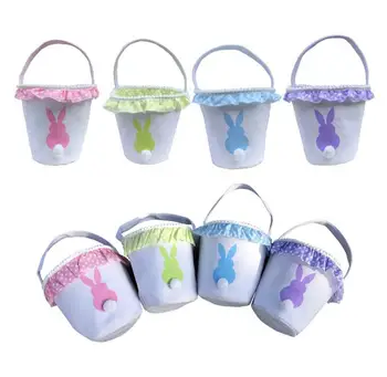 Easter Baskets Canvas Easter Rabbit Basket Bunny Egg Buckets Bags With Lacy handbag Rabbit Basket Tote Bag SN2664 
Easter Baskets Canvas Easter Rabbit Basket Bunny Egg Buckets Bags With Lacy handbag Rabbit Basket Tote Bag SN2664