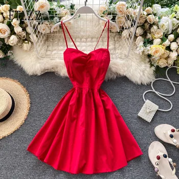 Fashion Spaghetti Strap Ladies Pleated A-Line Dresssummer 2020 New Women Sexy V-Neck Backless Frenulum Slim Dress Party Dresses
Fashion Spaghetti Strap Ladies Pleated A-Line Dresssummer 2020 New Women Sexy V-Neck Backless Frenulum Slim Dress Party Dresses