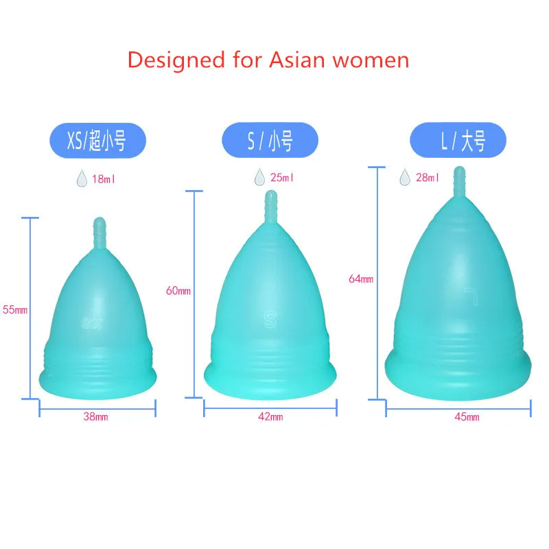 1 pcs Soft Silicone Menstrual Cup Women Physiological Period Menstrual Blood Cups 4 color 3 Size Small Caliber
1 pcs Soft Silicone Menstrual Cup Women Physiological Period Menstrual Blood Cups 4 color 3 Size Small Caliber
