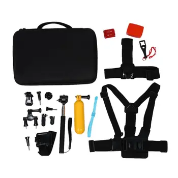 

18-In-1 Sport Accessory Kit for GoPro Hero4 Session Hero1 2 3 3+ 4 SJ4000 5000 6000 7000 Xiaomi Yi in Swimming Rowing Skiing Cli