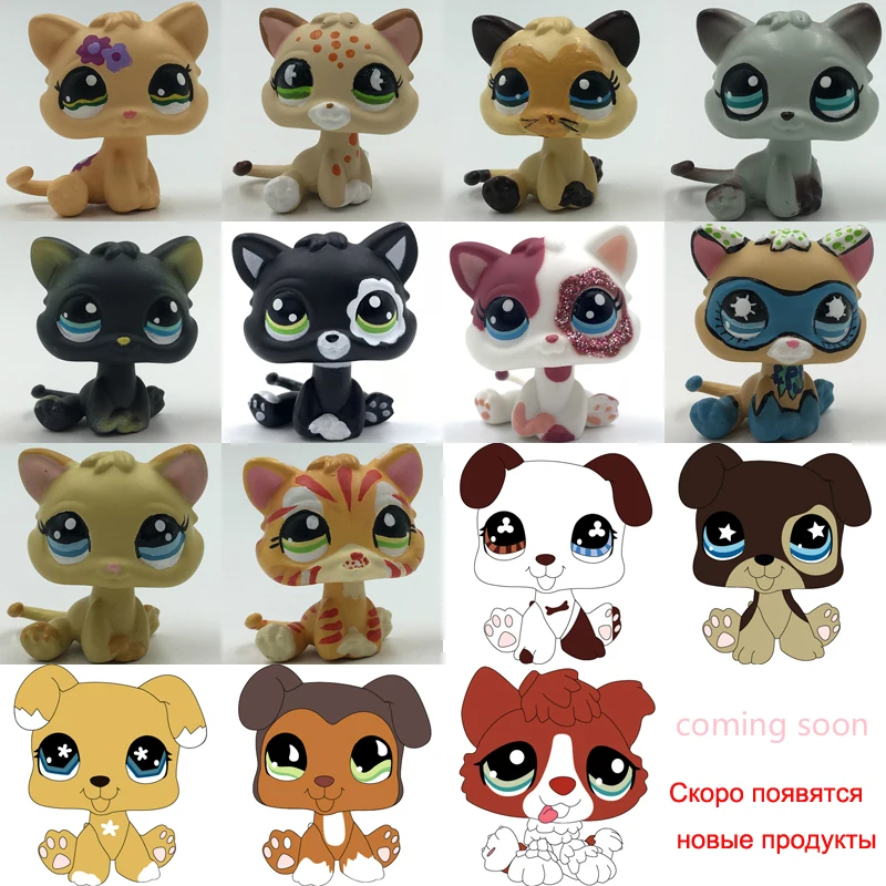 5pcs//Lot Littlest Pet Shop Lps aleatório Gato Cachorro Cocker Spaniel Brinquedo Presente De Natal