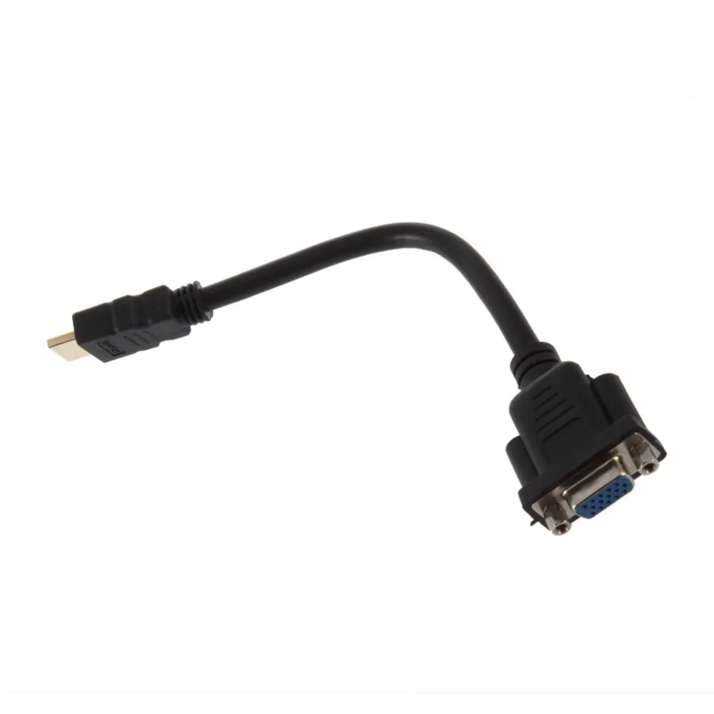 

Top Quality HOt Sale HDMI Male To VGA D-SUB 15 pins Female Video AV Adapter Converter Cable For HDTV set-top Free Shipping