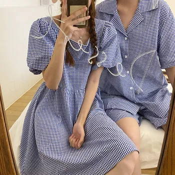 Small Fine Grid Couple'S Tracksuit 2020 Summer New Style South Korea Loose-Fit Simple Men And Women Pajamas Suit Nightdree
Small Fine Grid Couple'S Tracksuit 2020 Summer New Style South Korea Loose-Fit Simple Men And Women Pajamas Suit Nightdree