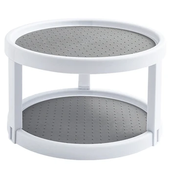 360 Degree Rotating 2 Tier Spices Fruit Tray Turning Table Rotatable Desktop Storage Home Kitchen Storage Rack Stand
360 Degree Rotating 2 Tier Spices Fruit Tray Turning Table Rotatable Desktop Storage Home Kitchen Storage Rack Stand
