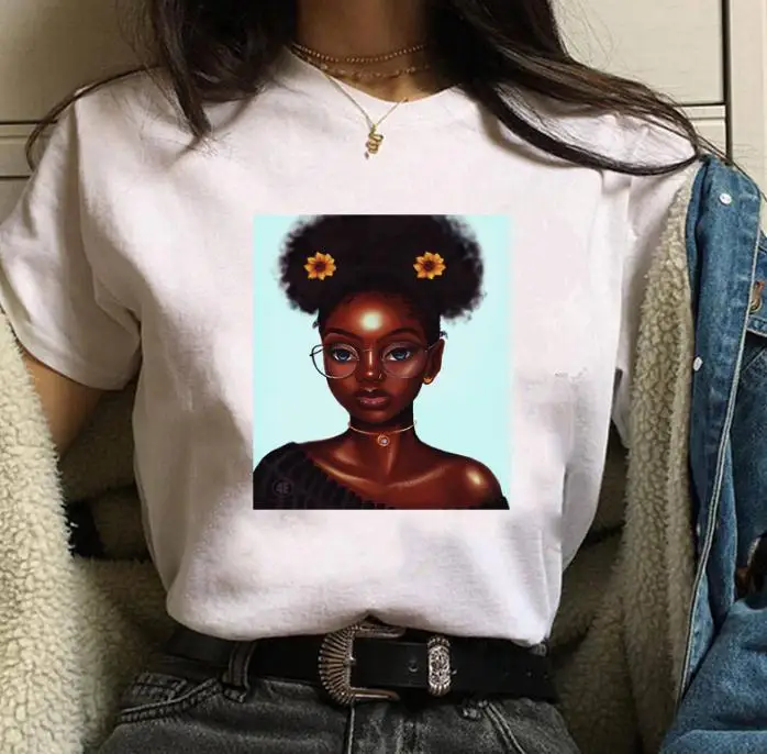 Vogue Black Girl Letter Print T Shirt Women Short Sleeve O Neck Loose Tshirt 2020 Summer Women Tee Shirt Tops Camisetas Mujer 
Vogue Black Girl Letter Print T Shirt Women Short Sleeve O Neck Loose Tshirt 2020 Summer Women Tee Shirt Tops Camisetas Mujer